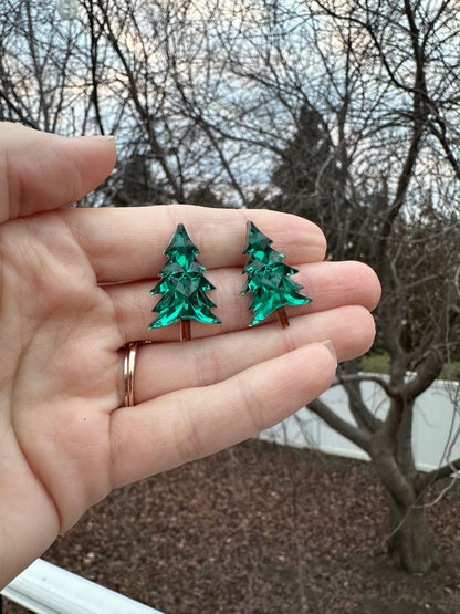 Crystal Tree Stud Earrings