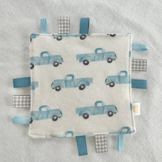 Blue Trucks Taggie Blanket Toy