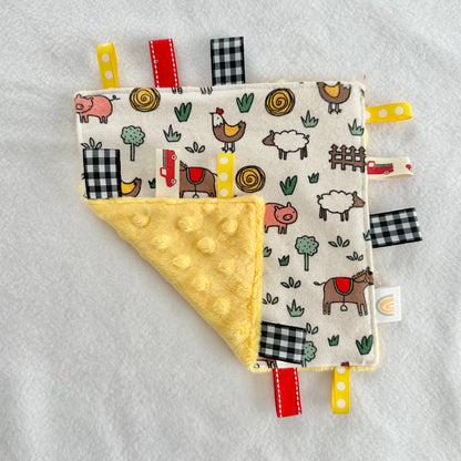 Yellow Farm Taggie Blanket Toy