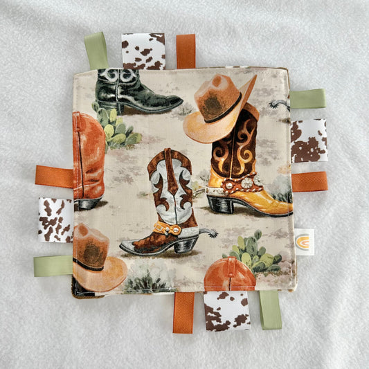 Cowboy Boots Taggie Blanket Toy