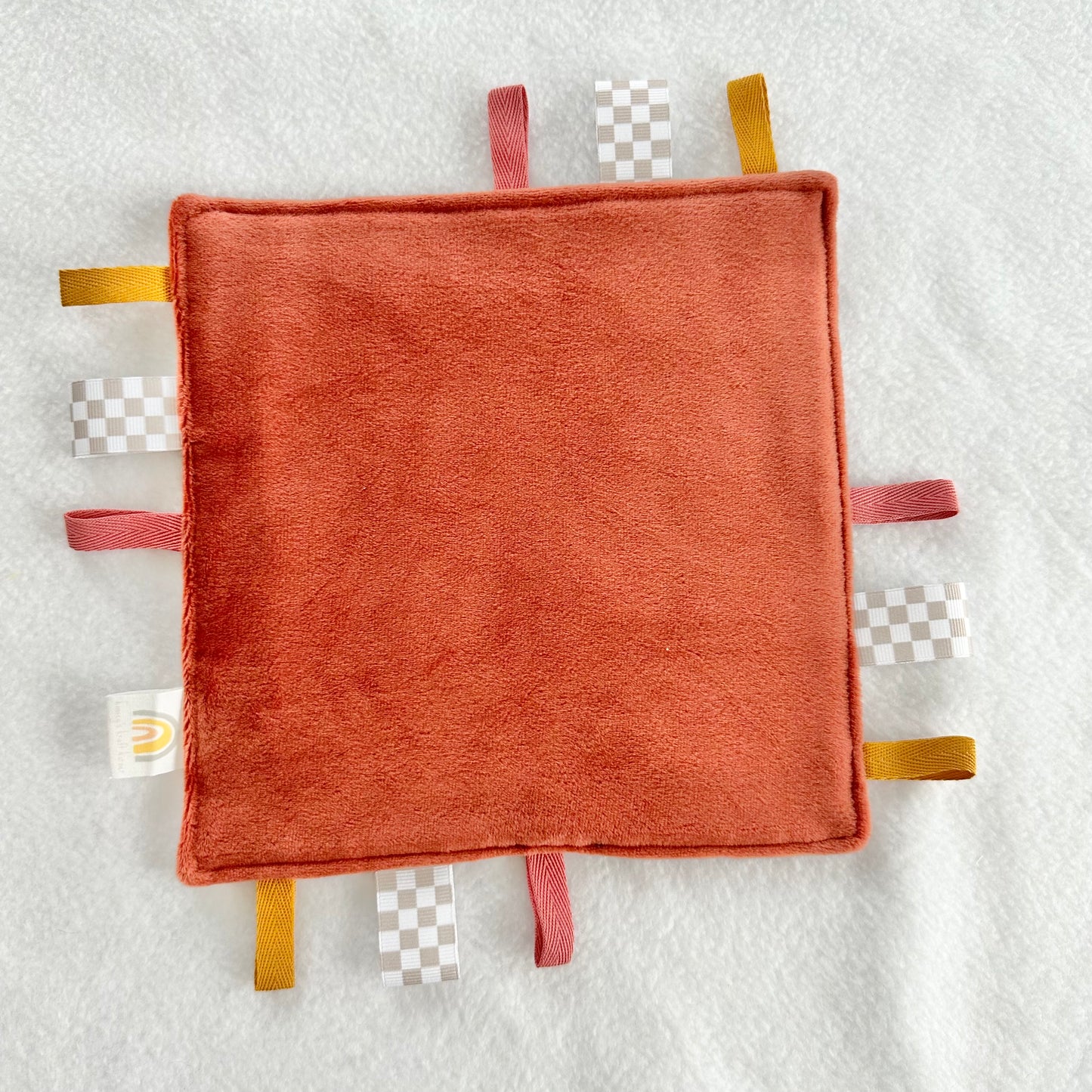 Orange and Pink Mushrooms Taggie Blanket Toy