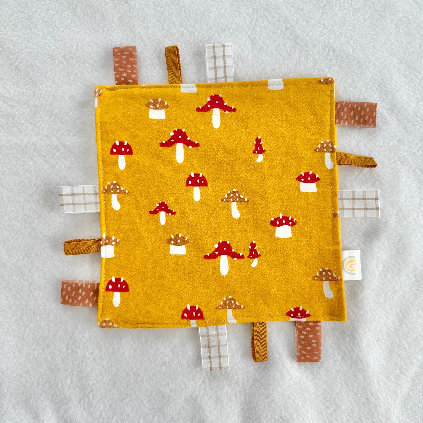 Yellow Mushrooms Taggie Blanket Toy