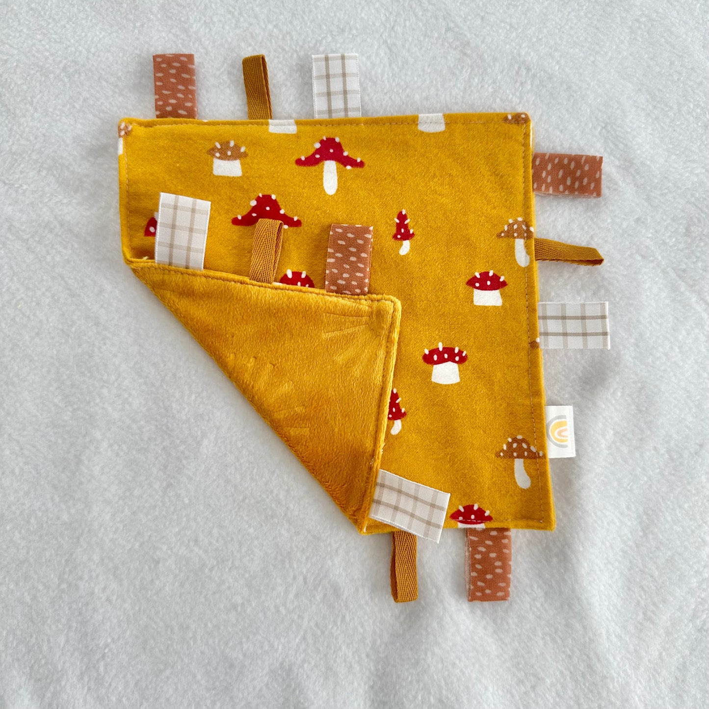 Yellow Mushrooms Taggie Blanket Toy