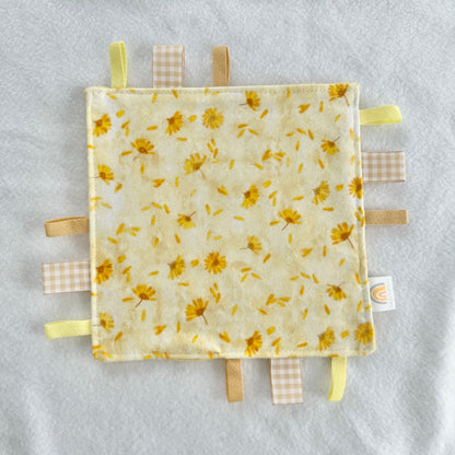 Delicate Yellow Flowers Taggie Blanket Toy