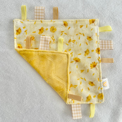 Delicate Yellow Flowers Taggie Blanket Toy