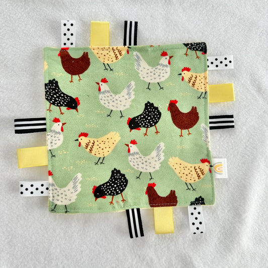 Green Chickens Taggie Blanket Toy