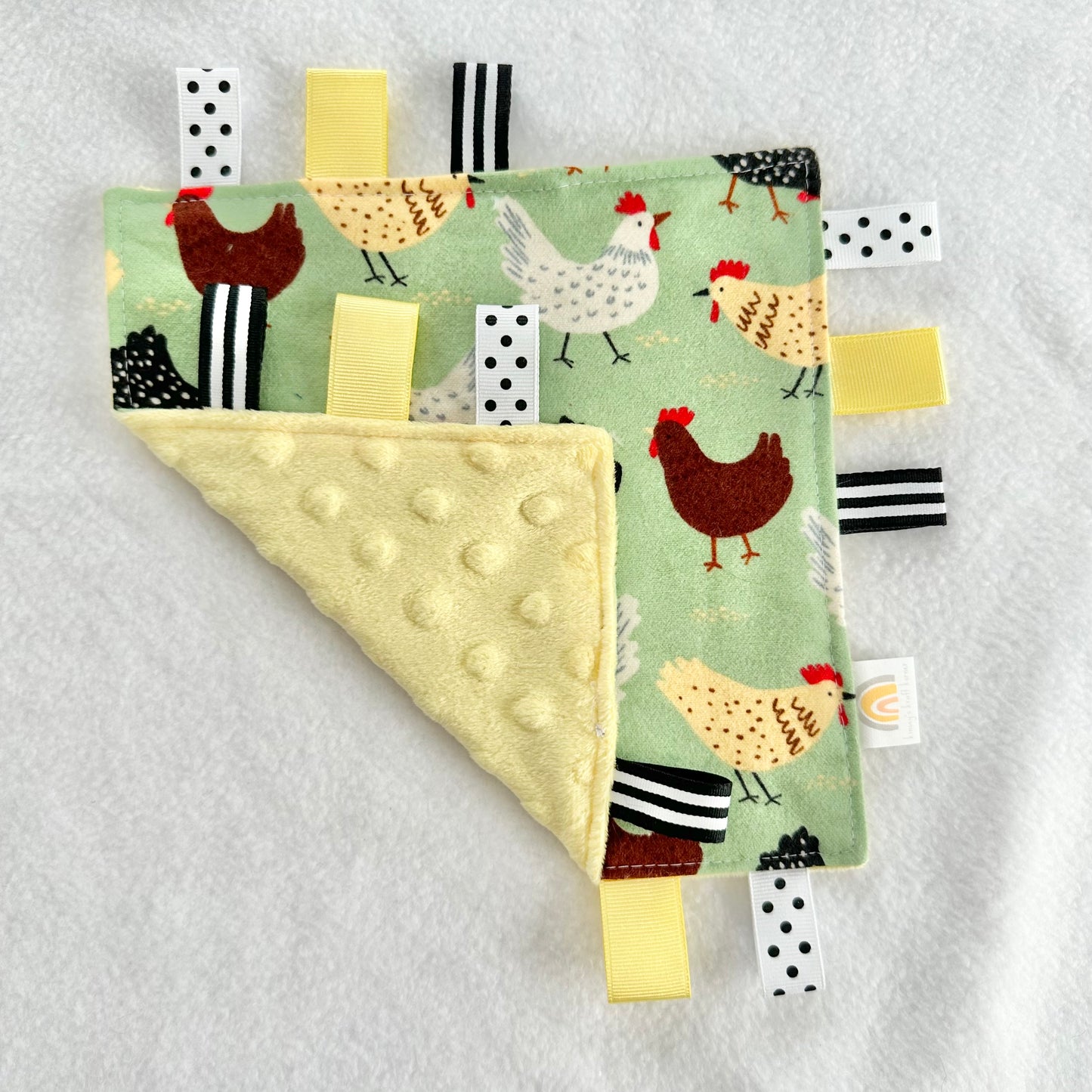 Green Chickens Taggie Blanket Toy