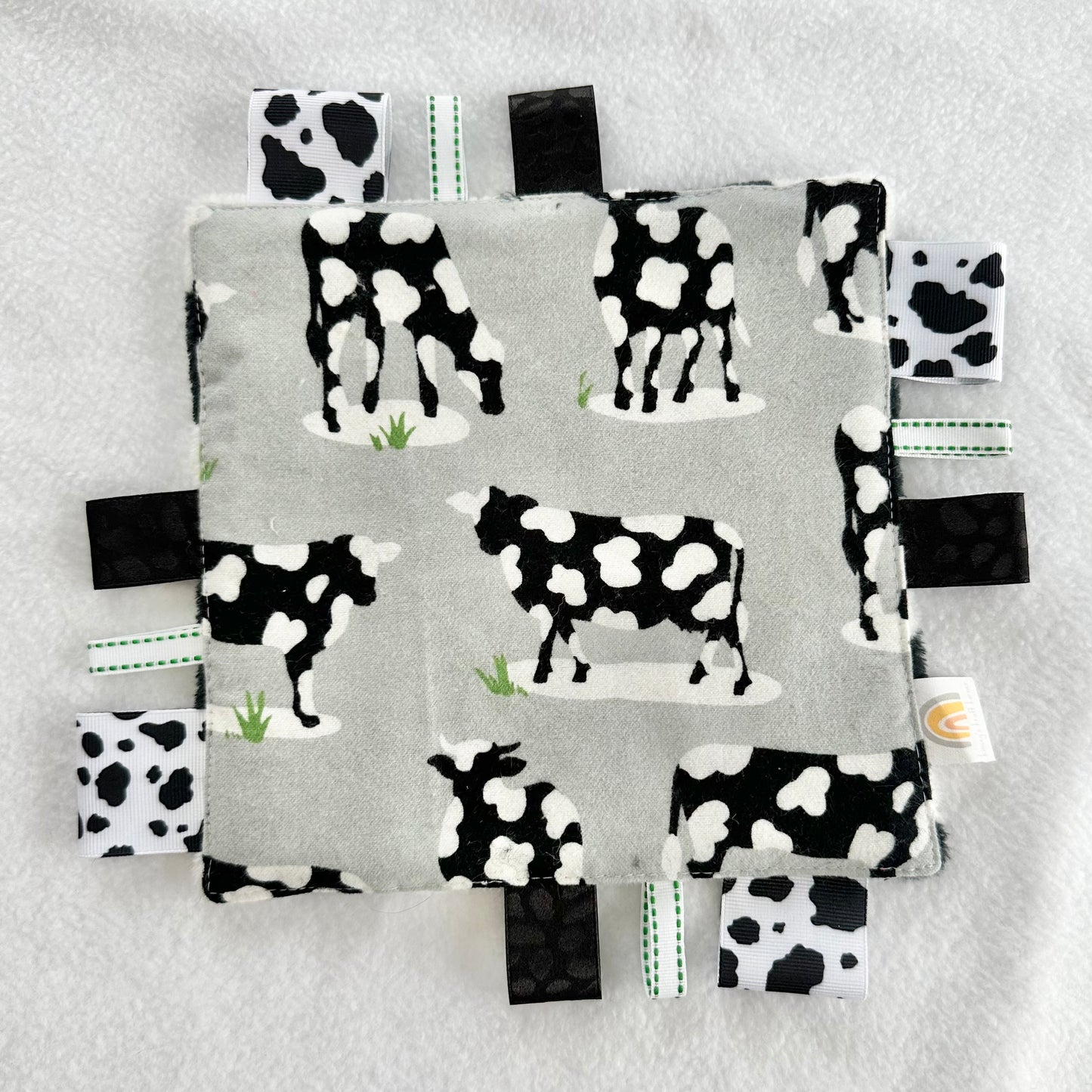 Grey Cows Taggie Blanket Toy