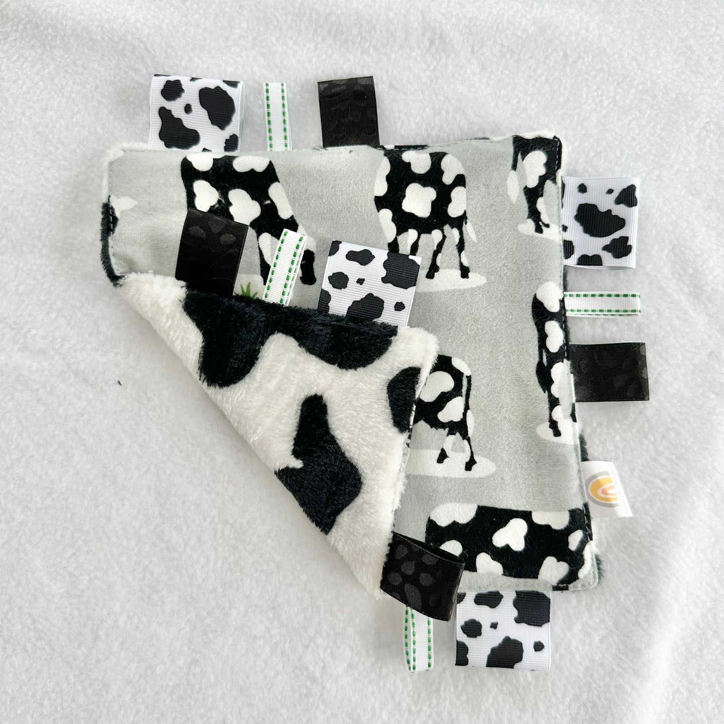 Grey Cows Taggie Blanket Toy