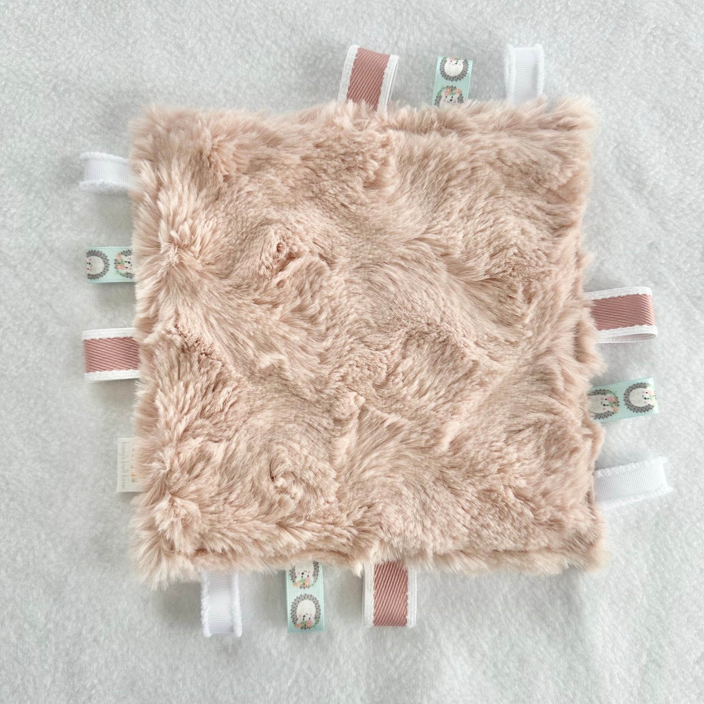 Pink Pastel Floral Taggie Blanket Toy