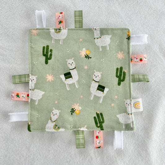 Llamas and Cacti Taggie Blanket Toy