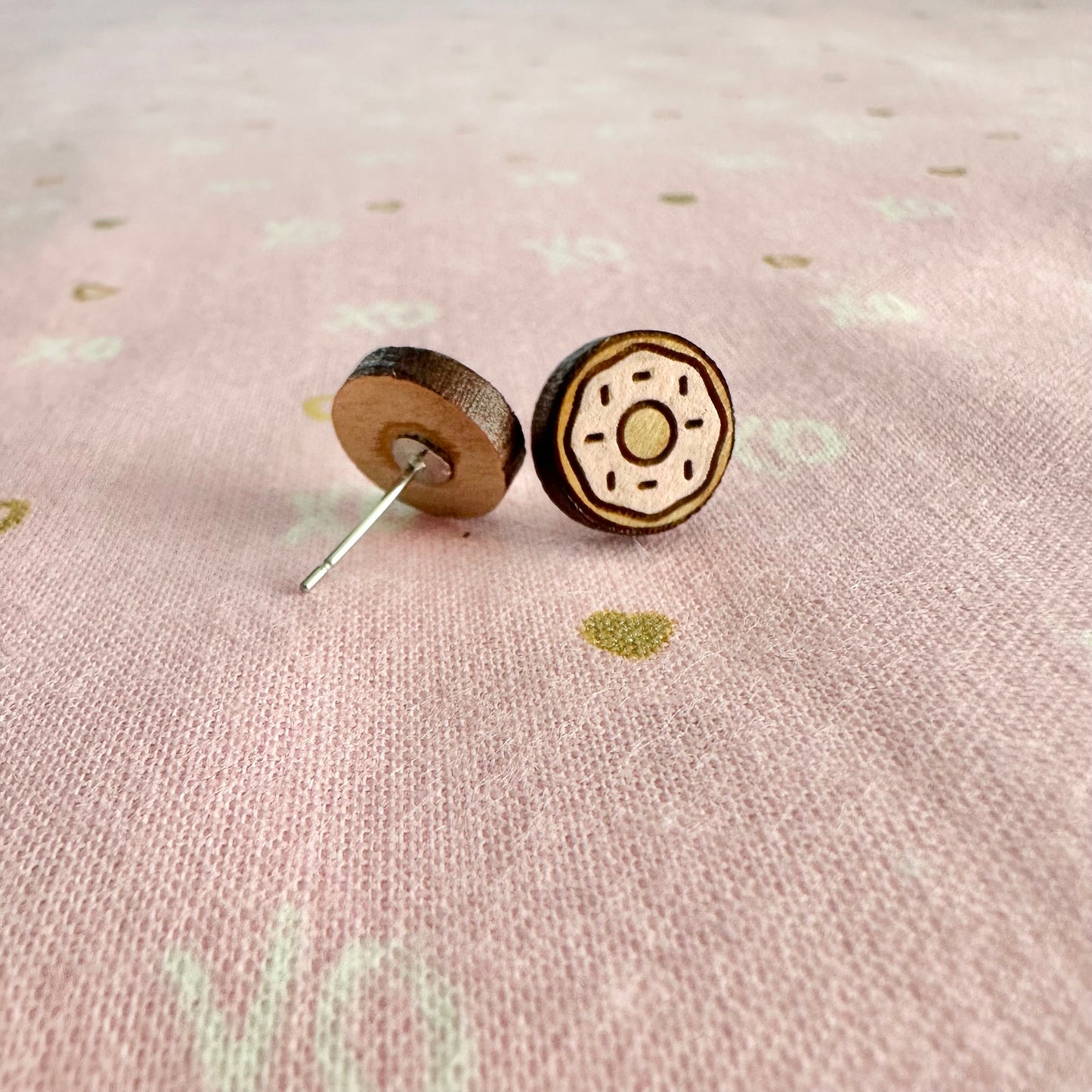 I Donut know what I would do without you Wood Stud Earrings