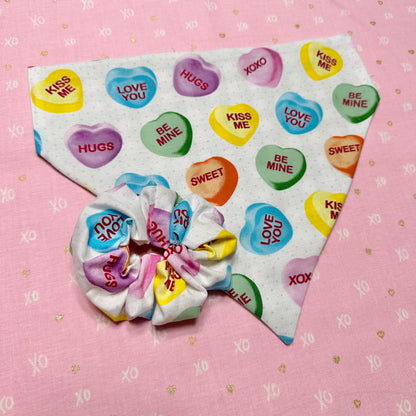 Candy Hearts Scrunchie