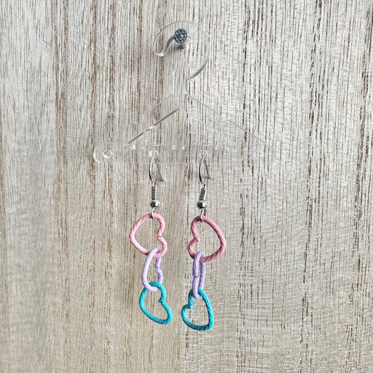 Heart Link Earrings-Lover Color