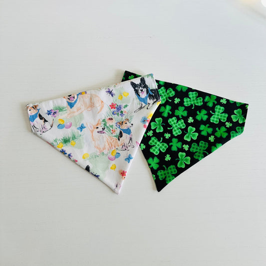 Size LARGE St. Patrick's Day/ Easter Custom Dog Bandanna