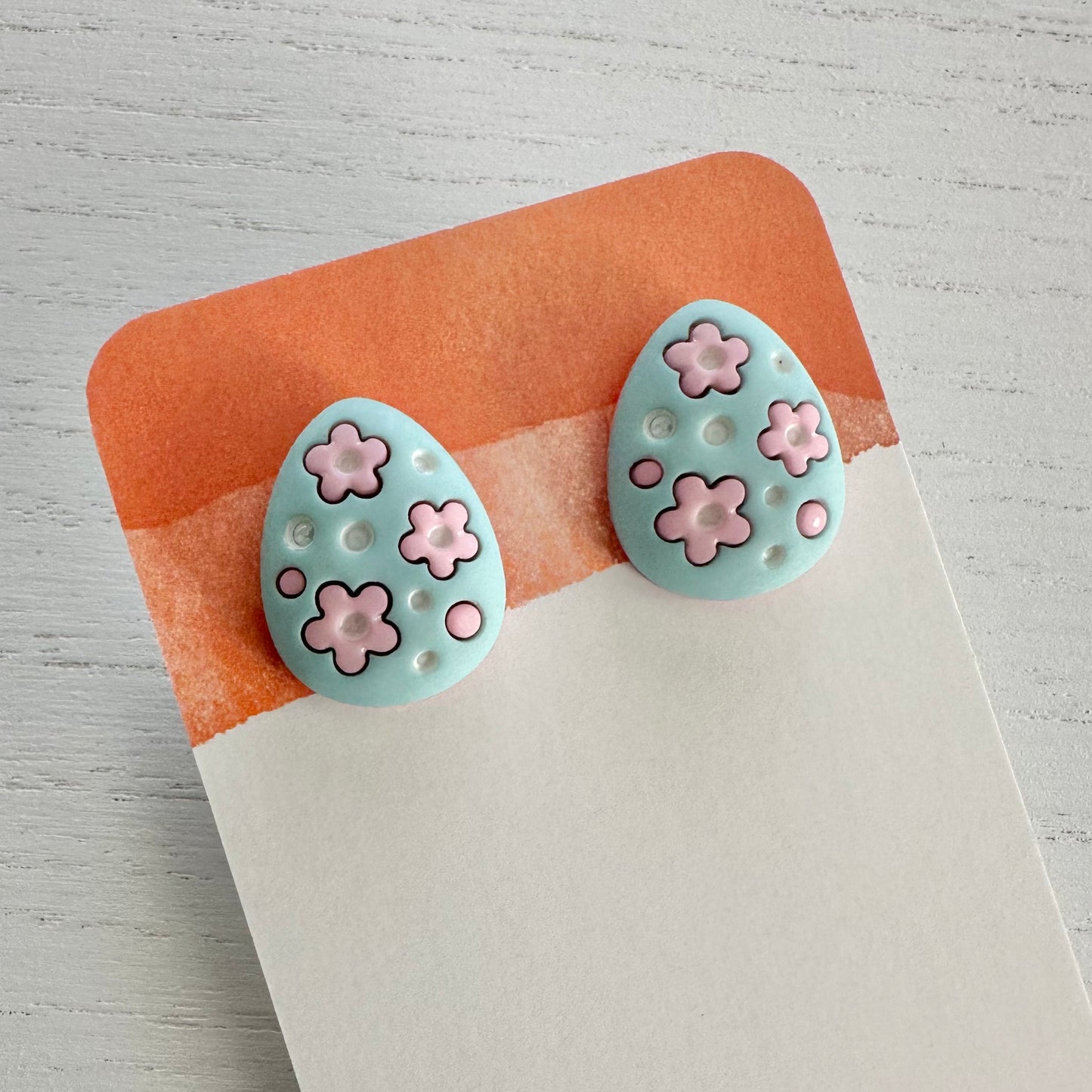 Blue Easter Egg Stud Earrings