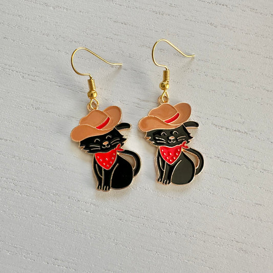 Outlaw Cat Earrings