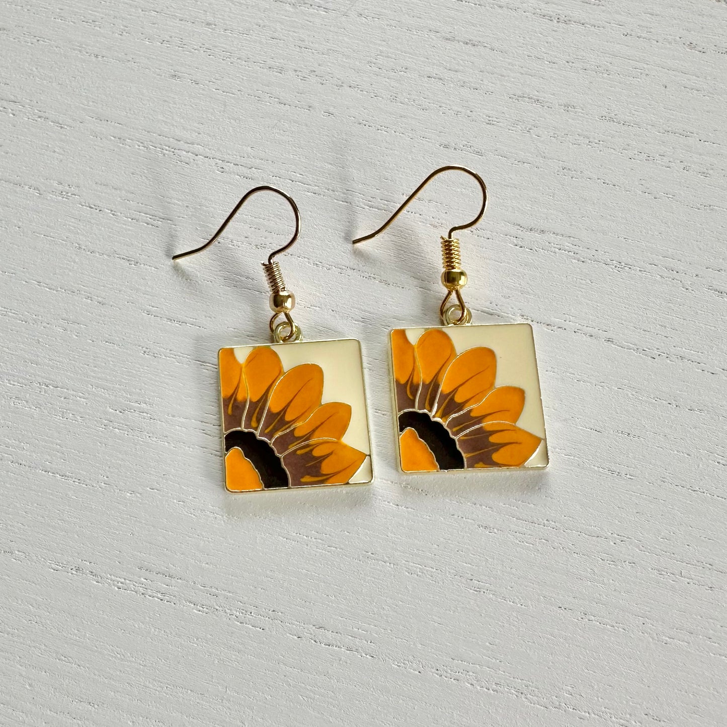 Sunflower Squares Earrings