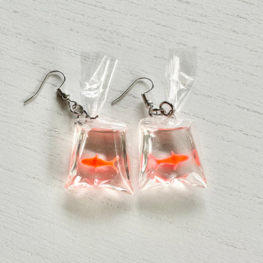 Goldfish in a Bag Earrings