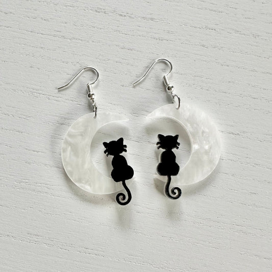 Moon Cat Earrings