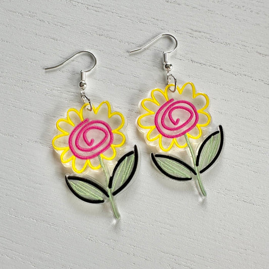 Funky Flower Earrings