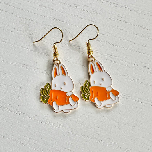 Bunnies with Carrots Earrings