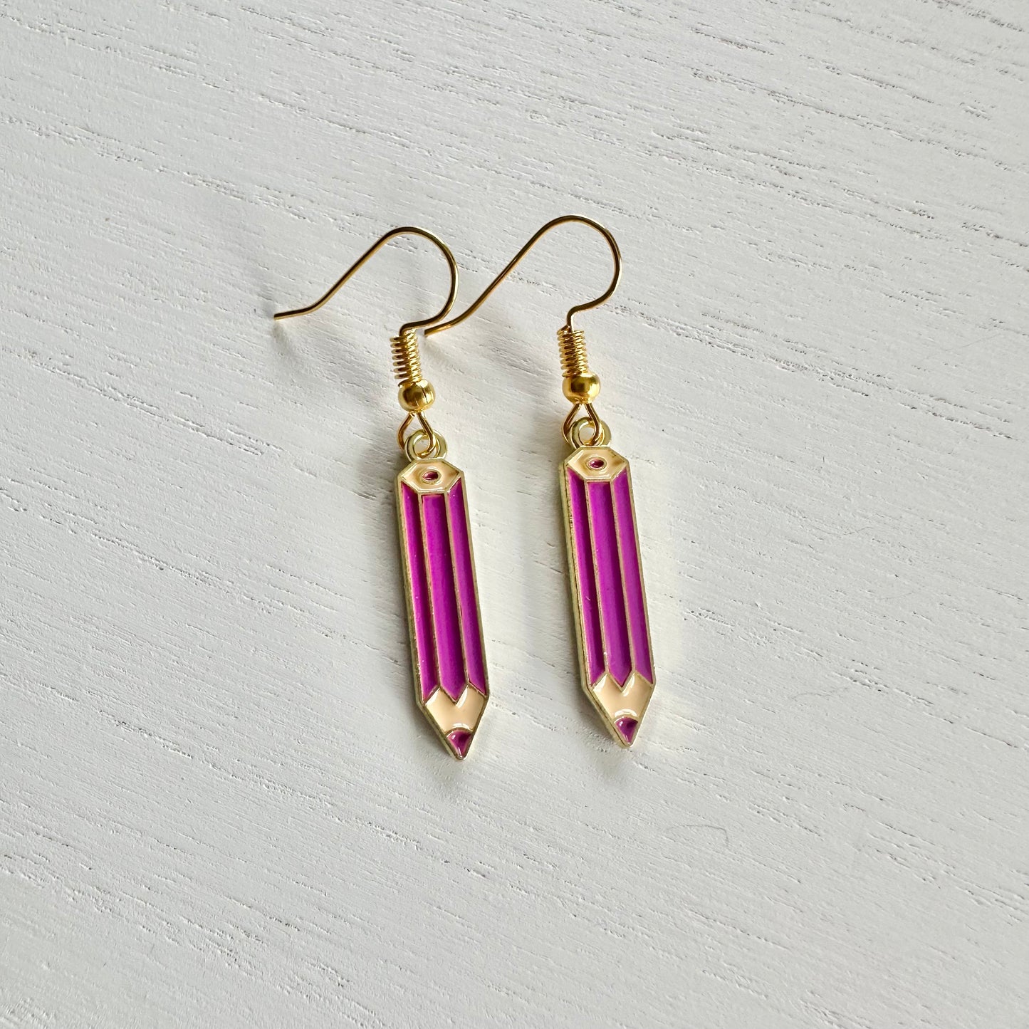 Purple Color Pencil Earrings