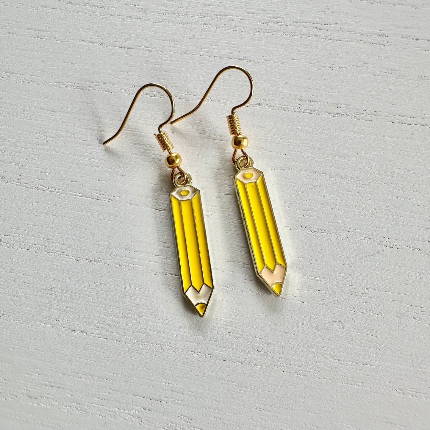 Yellow Color Pencil Earrings