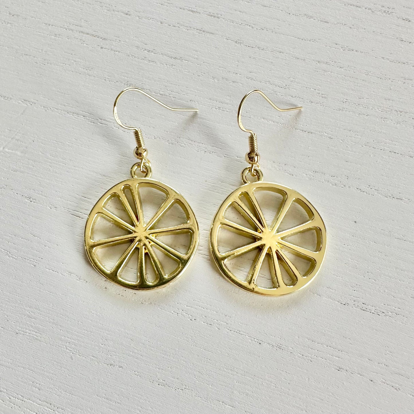 Gold Citrus Slice Earrings