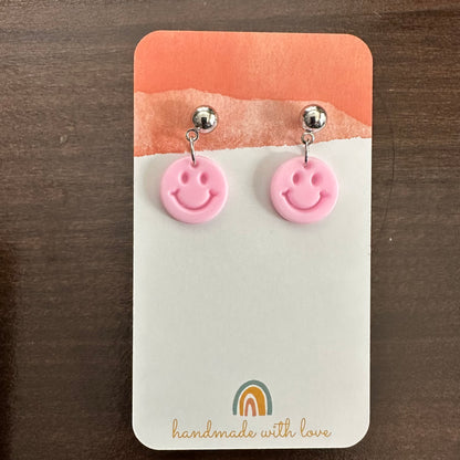 Smiley Dangle Stud Earrings