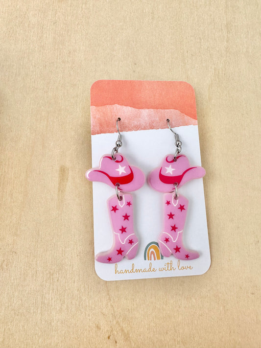 Pink Cowgirl Earrings