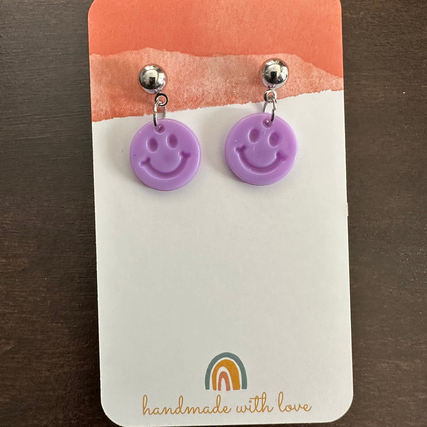 Smiley Dangle Stud Earrings