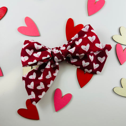 Red Hearts Bow