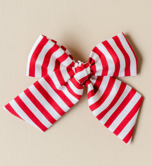 Red & White Stripe Bow