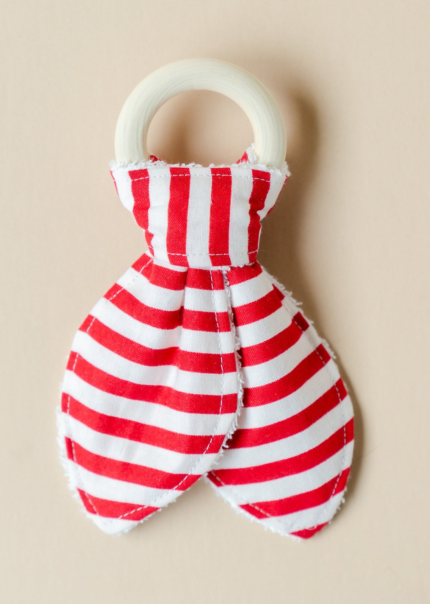 Red & White Stripes Bunny Ear Teether