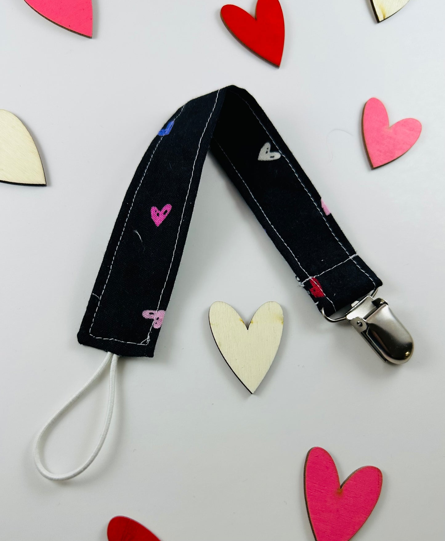 Tiny Hearts Pacifier Clip