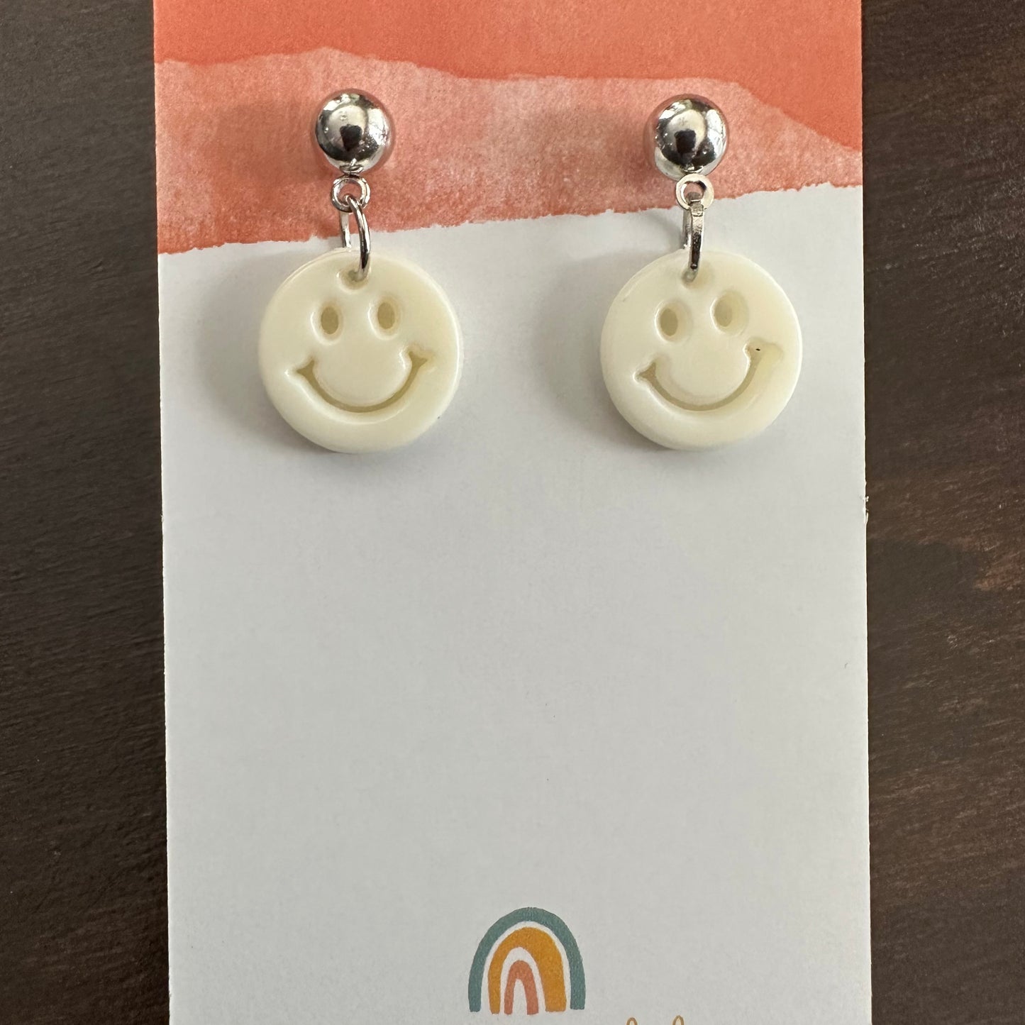 Smiley Dangle Stud Earrings