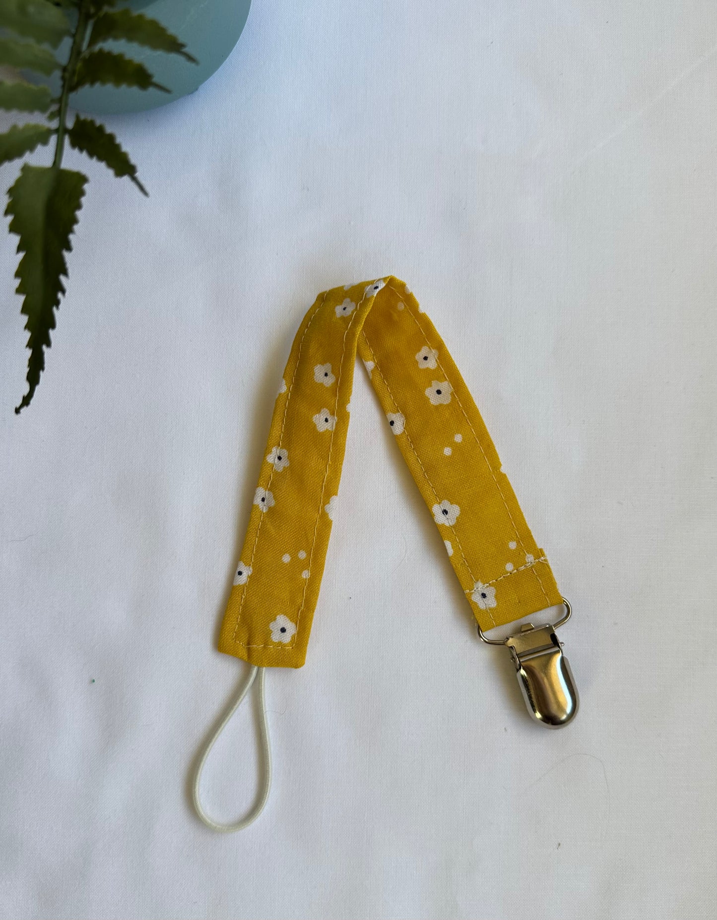 Yellow Flowers Pacifier Clip