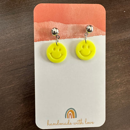 Smiley Dangle Stud Earrings